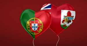 Bermuda Portugal Flag Heart Balloons