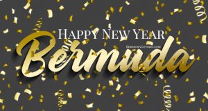 Gold Confetti Happy New Year Bermuda Facebook, Twitter & Phone Screen