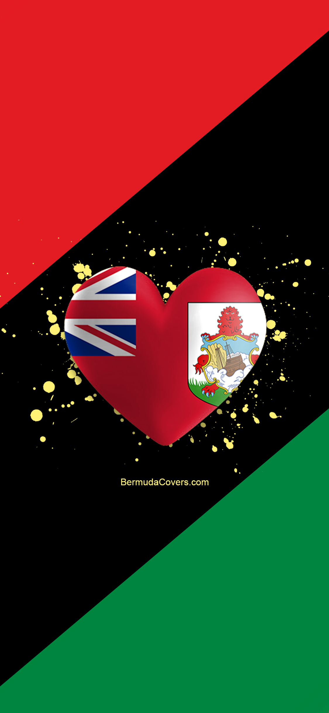 Bermuda Heart & Pan African Flag Facebook, Twitter & Phone Screen #2 |  