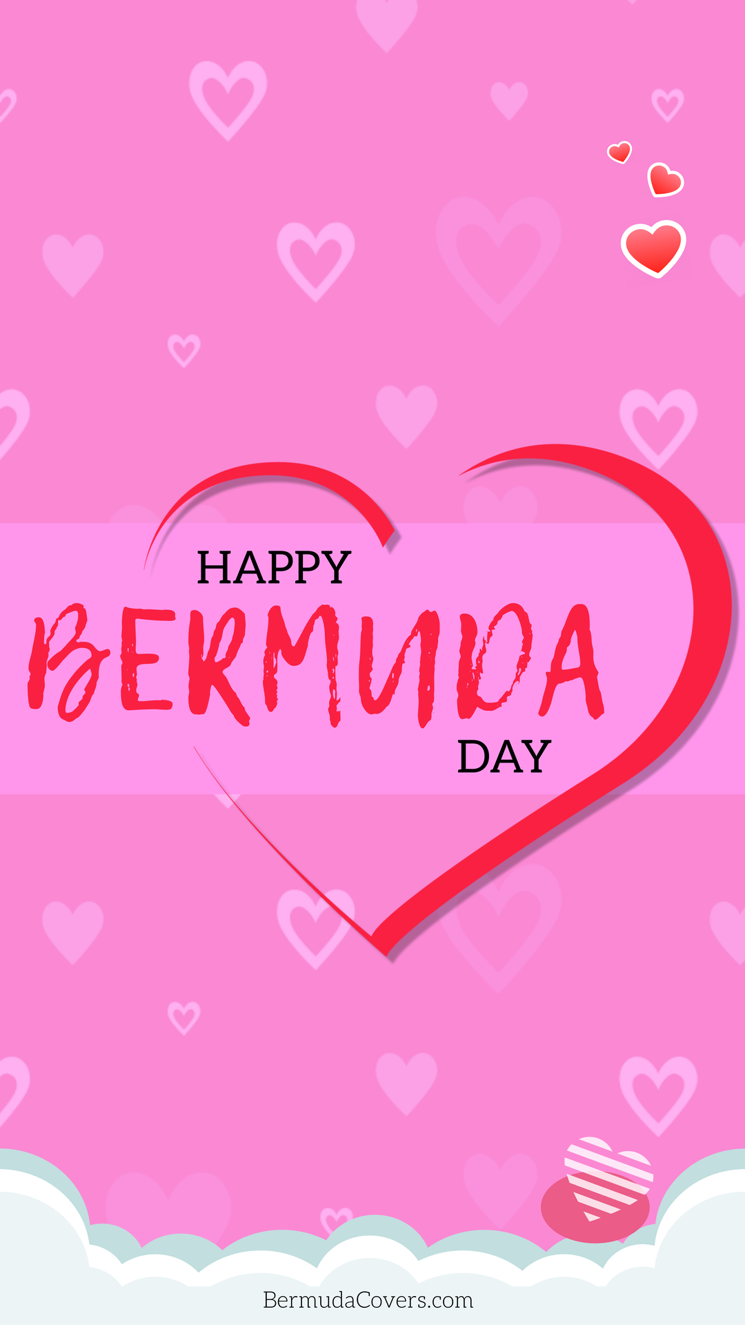 Bermuda Day Heart Facebook Cover & Phone Screen 