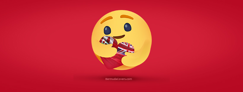 Emoji Hugging Bermuda Heart Flag Red Facebook Cover & Phone Wallpaper |  