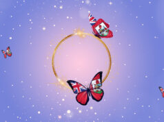 Bermuda Butterfly Flag Gold Ring & Purple Facebook, Twitter & Phone Screen