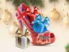 Christmas Gift Boxes & Bermuda Flag High Heel Facebook Cover & Phone Wallpaper