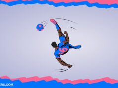 Pale Grey Drawing Dante Leverock Bicycle Kick Goal Facebook Cover & Phone Wallpaper