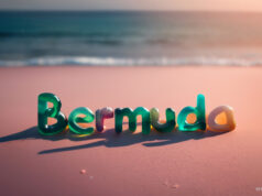 Bermuda Word On Seaglass On Beach Facebook Cover & Phone Wallpaper