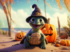 Halloween Turtle Facebook Cover & Phone Wallpaper #2