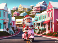Santa Traveling Bermuda Style Facebook Cover & Phone Wallpaper