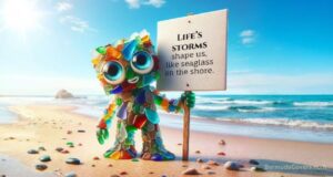 Seaglass Motivational Sign Facebook Cover & Phone Wallpaper