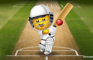 Emoji Playing Cricket In Full Attire Facebook Cover & Phone Wallpaper