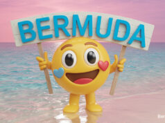 Happy Emoji With Bermuda Sign Facebook Cover & Phone Wallpaper