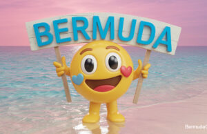 Happy Emoji With Bermuda Sign Facebook Cover & Phone Wallpaper