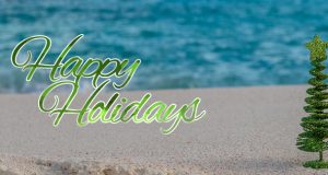 Christmas Tree On Beach Facebook Cover