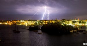 Lightning Over Hamilton Facebook Cover & Phone Wallpaper