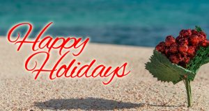 Red Happy Holidays Facebook Cover