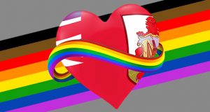 LGBTQ Heart Wrapped In Rainbow Facebook, Twitter & Phone Screen