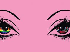 Pink Bermuda Rainbow Eyes Flag Facebook Cover & Phone Wallpaper