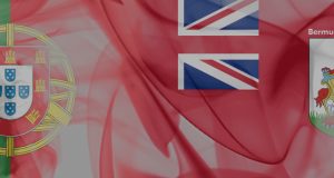 Swirling Bermuda Portugal Flags Facebook, Twitter & Phone Screen #3