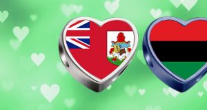 Bermuda & Pan African Heart Flags Facebook Cover