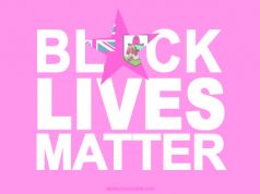 Black Lives Matter Pink Star & Flag Facebook Cover & Phone Screen