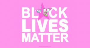 Black Lives Matter Pink Star & Flag Facebook Cover & Phone Screen