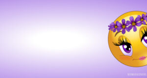 Emoji With Bermudiana Flower Headdress Facebook Cover & Phone Wallpaper #1