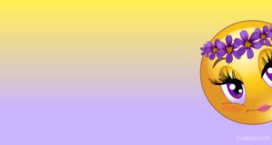 Emoji With Bermudiana Flower Headdress Facebook Cover & Phone Wallpaper #2