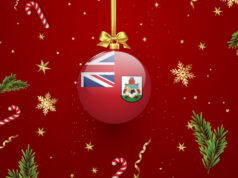 Christmas Ball With Bermuda Flag Facebook Cover & Phone Wallpaper