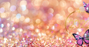 2022 Glitter Pink Bermuda Flag Butterfly Golden Circle Facebook Cover & Phone Screen