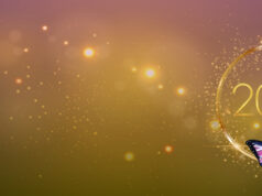 2022 Pink Bermuda Flag Butterfly Golden Circle Facebook Cover & Phone Screen