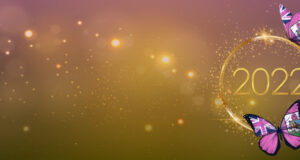 2022 Pink Bermuda Flag Butterfly Golden Circle Facebook Cover & Phone Screen