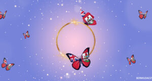 Bermuda Butterfly Flag Gold Ring & Purple Facebook, Twitter & Phone Screen