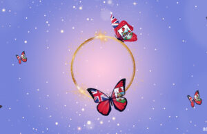 Bermuda Butterfly Flag Gold Ring & Purple Facebook, Twitter & Phone Screen