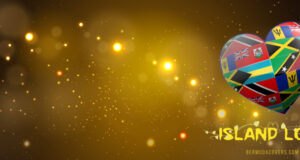 Gold Island Love Caribbean & Bermuda Flags Facebook Cover & Phone Wallpaper