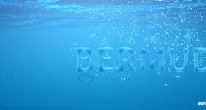 Bermuda Water Bubbles Text Facebook Cover & Phone Wallpaper