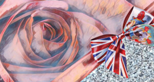 Rose & Ribbon Bermuda Flag Painting Look Facebook Cover & Phone Wallpaper #2