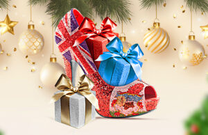 Christmas Gift Boxes & Bermuda Flag High Heel Facebook Cover & Phone Wallpaper