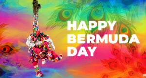 Colourful Feather Gombey Happy Bermuda Day Facebook Cover & Phone Wallpaper