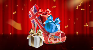 Gift Boxes & Bermuda Flag High Heel Facebook Cover & Phone Wallpaper