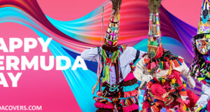 Pink Happy Bermuda Day Triple Gombeys Facebook Cover & Phone Wallpaper