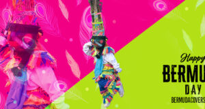 Pink & Yellow Gombey Happy Bermuda Day Facebook Cover & Phone Wallpaper