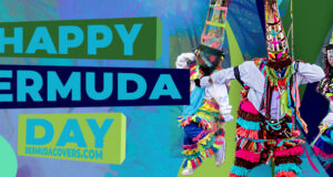 Green & Blue Gombeys Happy Bermuda Day Facebook Cover & Phone Wallpaper