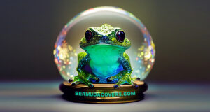 Glittery Green Treefrog Sitting Facebook Cover & Phone Wallpaper