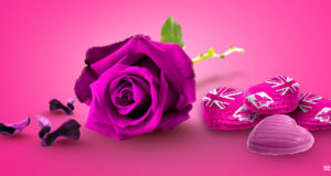 Pink Rose & Bermuda Heart-Shaped Chocolates Facebook Cover & Phone Wallpaper #2