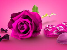 Pink Rose & Bermuda Heart-Shaped Chocolates Facebook Cover & Phone Wallpaper