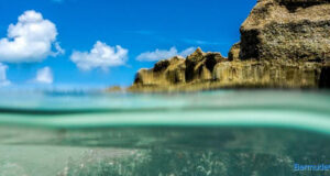 Underwater Rock View Facebook Cover & Phone Wallpaper