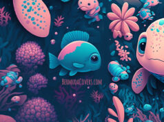 Bermuda Sea Turtle Cartoon Facebook Cover & Phone Wallpaper