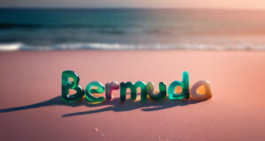 Bermuda Word On Seaglass On Beach Facebook Cover & Phone Wallpaper