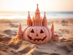 Halloween Pumpkin Sandcastle Facebook Cover & Phone Wallpaper #4