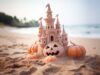 Halloween Pumpkin Sandcastle Facebook Cover & Phone Wallpaper #3