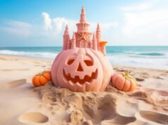 Halloween Pumpkin Sandcastle Facebook Cover & Phone Wallpaper #5